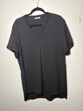 Timeson Women’s Short Sleeve Black V-Neck Tunic Size XXL